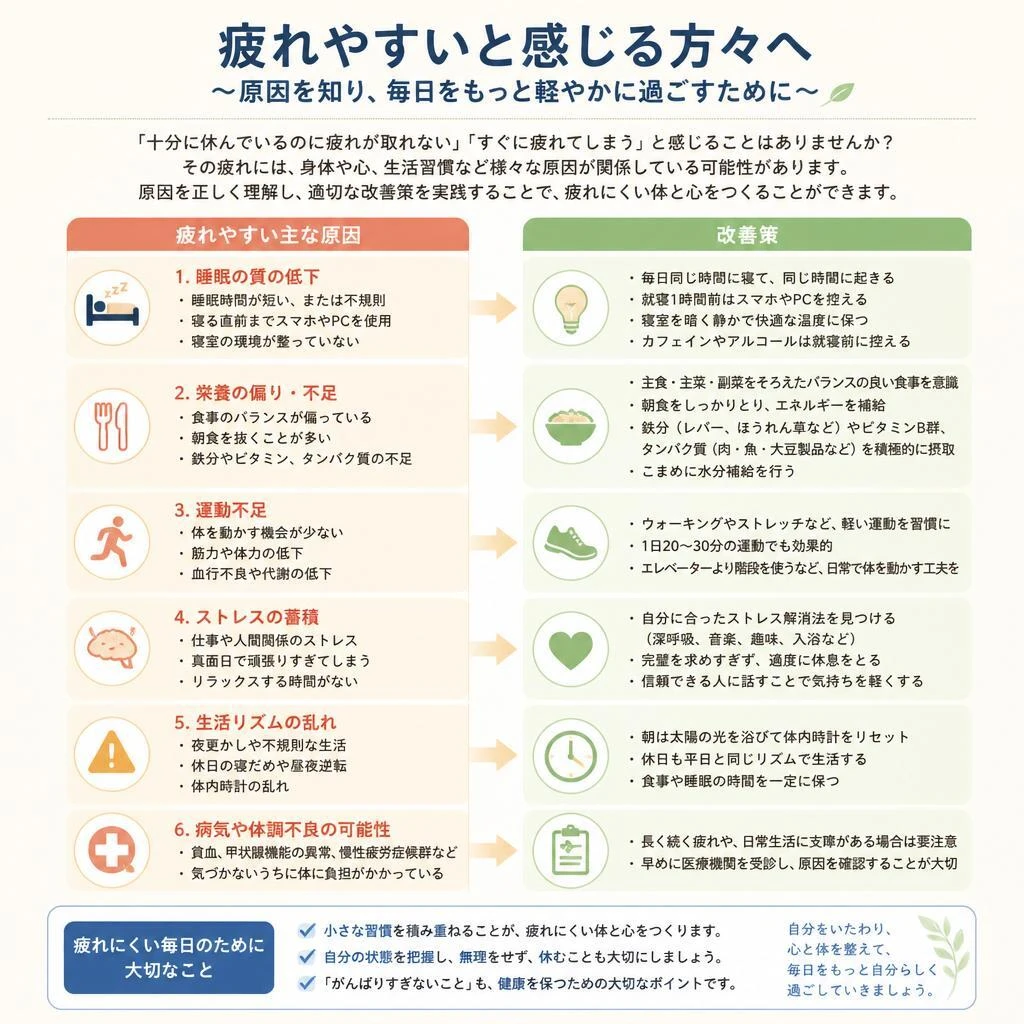 疲れやすさの原因