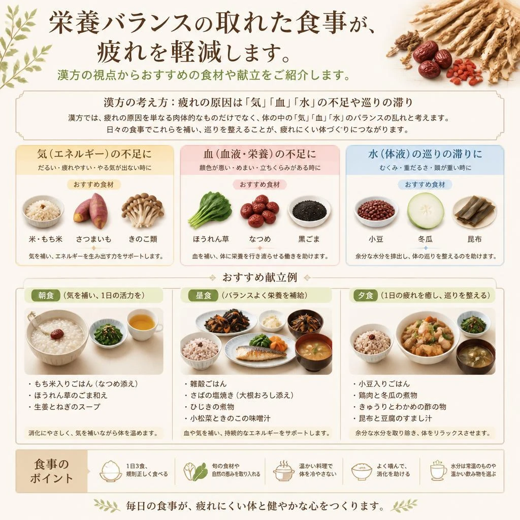 食事で疲れを癒す